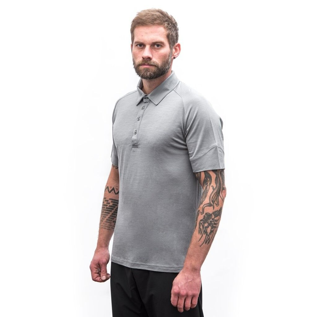 Herr pikétröja Sensor Merino Active POLO grå