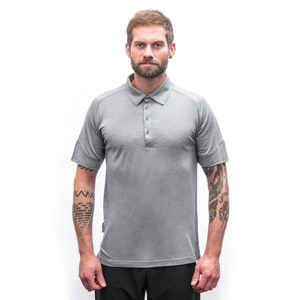 Herr pikétröja Sensor Merino Active POLO grå