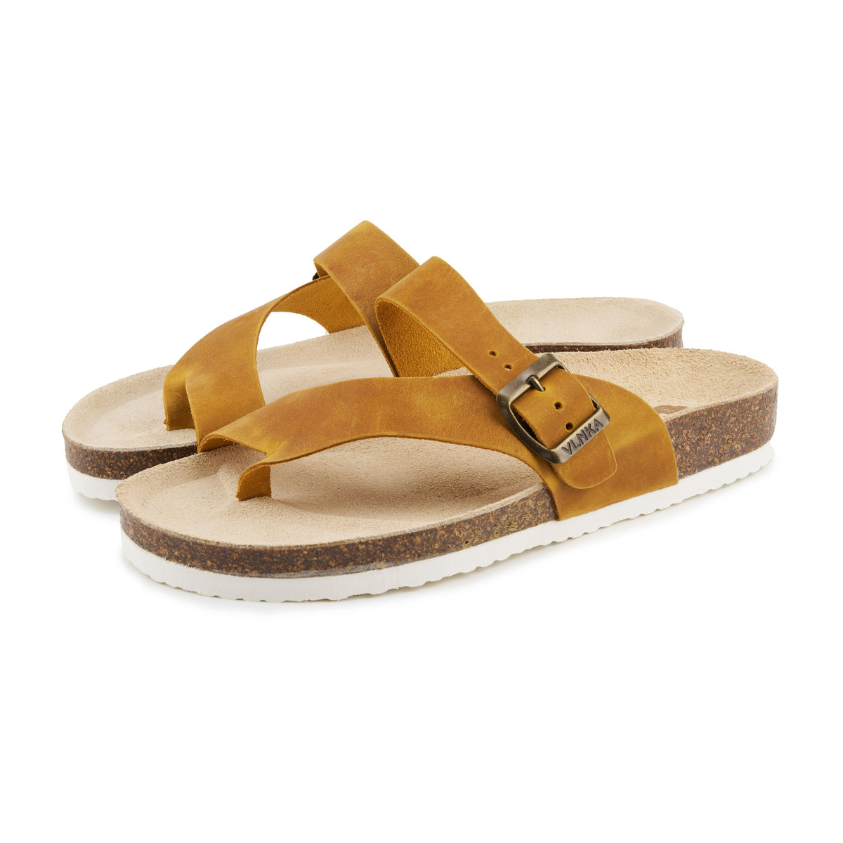 Anatomiska dam-korkslip-in-tofflor Vanda beige
