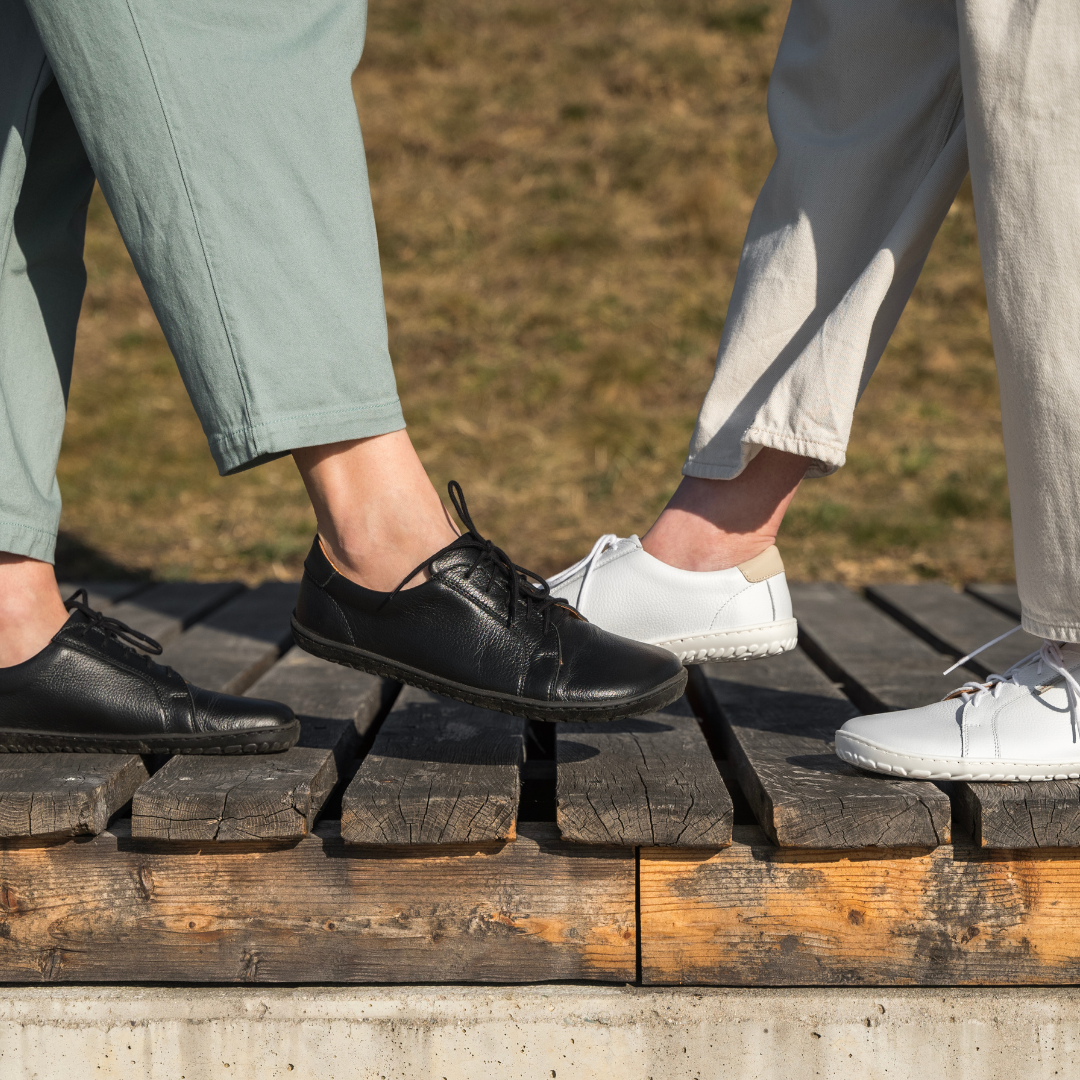 Barefoot lädersneakers Mira svart