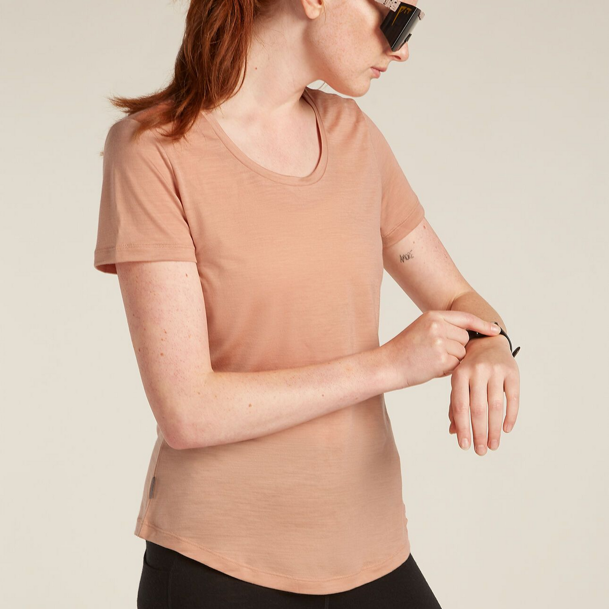 Dam-t-shirt Merino Blend 125 Cool-Lite Sphere SS Scoop Tee Icebreaker desert sand