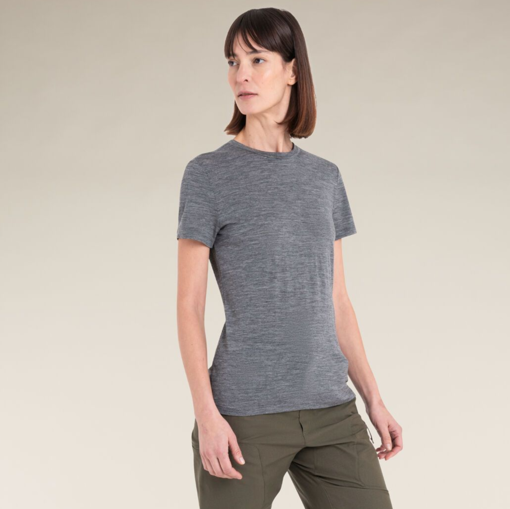 Dam-t-shirt Merino Blend 150 Tech Lite SS Tee Icebreaker gritstone