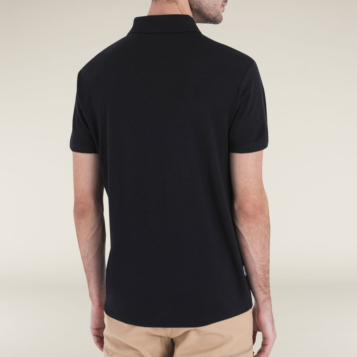 Herr merinoull t-shirt 150 Tech Lite SS Polo Icebreaker svart