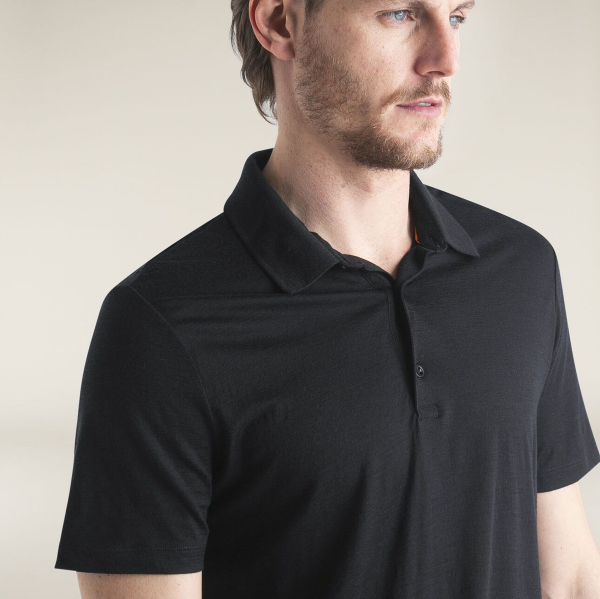 Herr merinoull t-shirt 150 Tech Lite SS Polo Icebreaker svart
