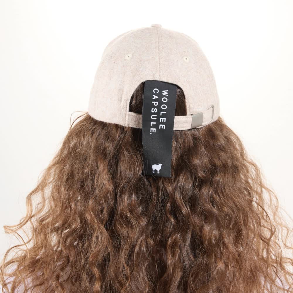 Ullkeps merinoull Woolie Capsule beige/svart