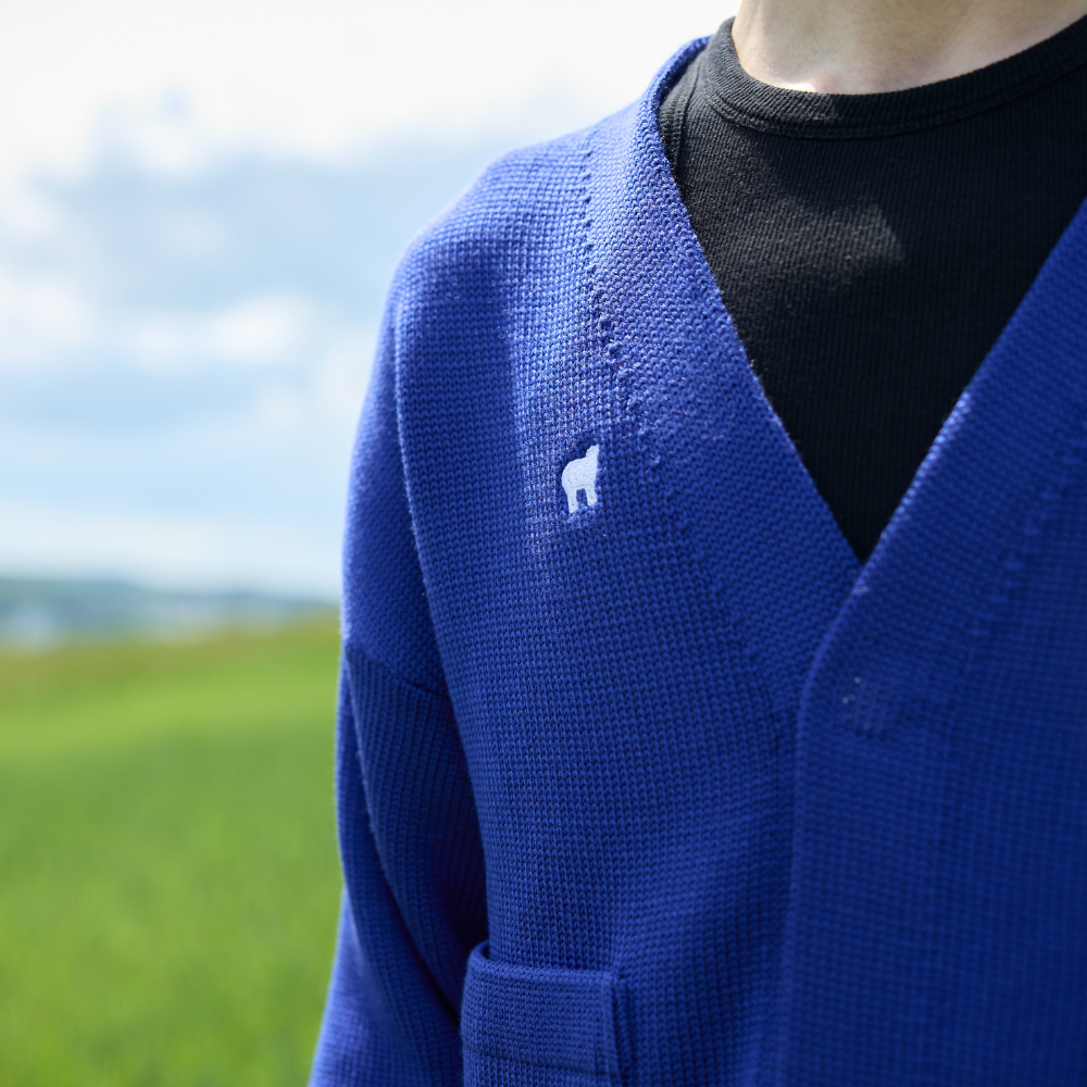Merinoullcardigan Woolee Capsule blå