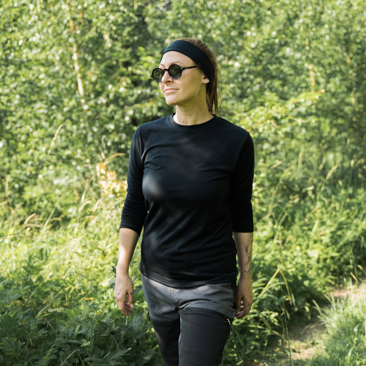 Dam långärmad merinoull t-shirt Woolee svart