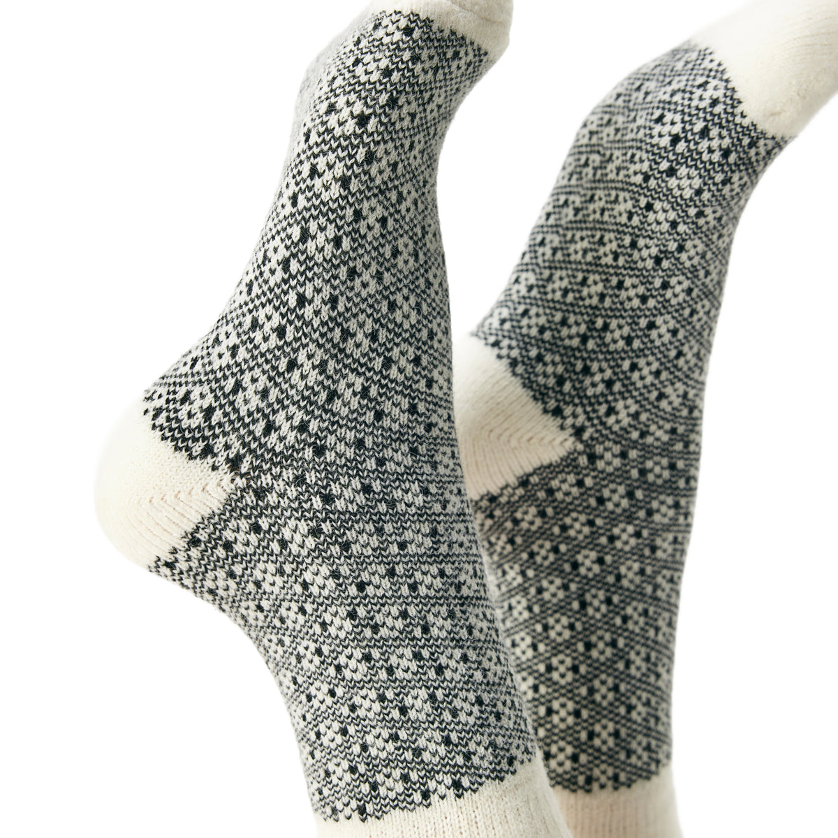 Strumpor med merinoull jacquard svart