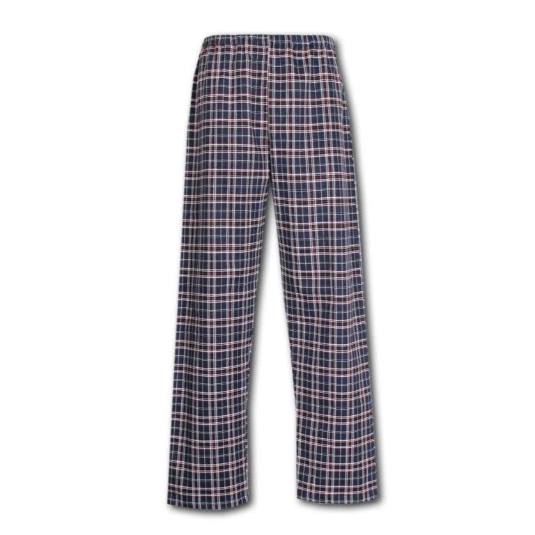Herr flanellpyjamas med lång ärm blåröd