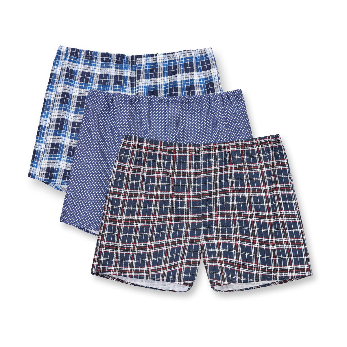 Herr flanellkalsonger med mönster 3-pack blå