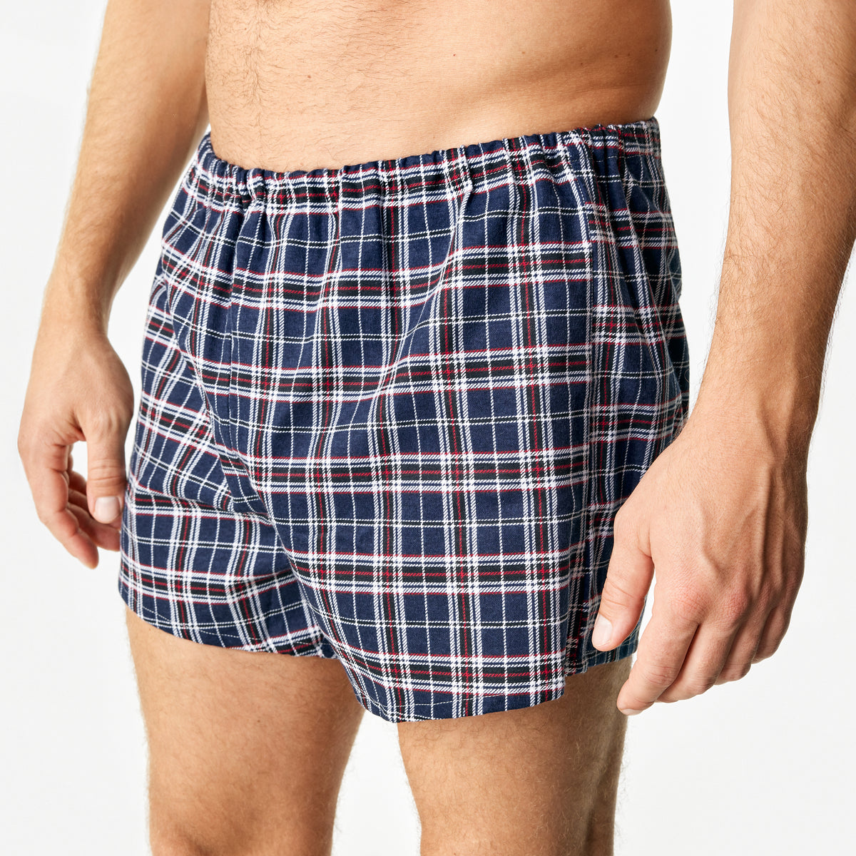 Herr flanellkalsonger med mönster 3-pack blå