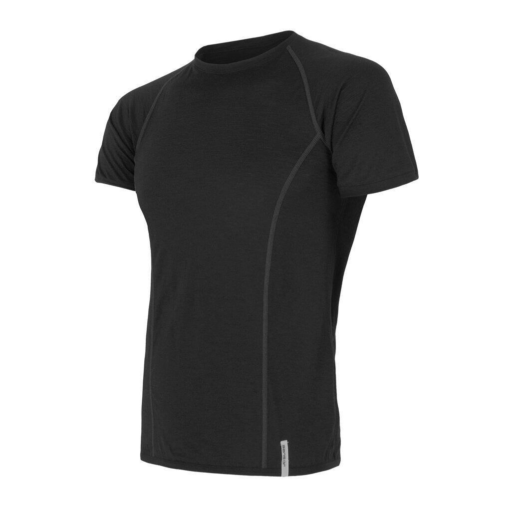 Herr kortärmad funktionströja Sensor Merino Active svart