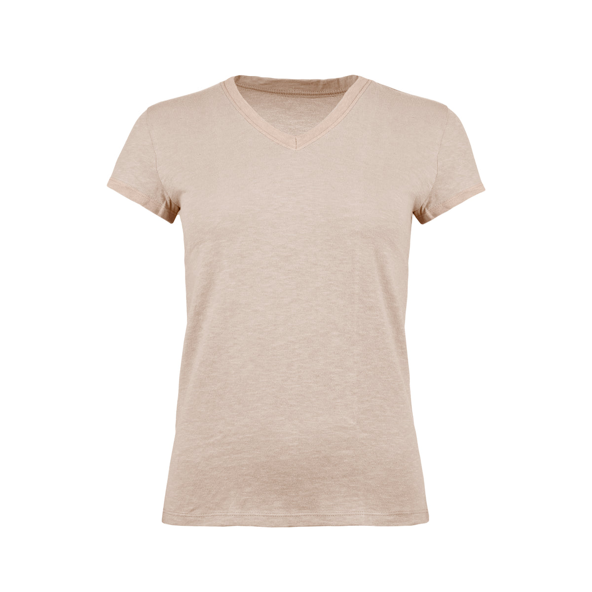 Dam bomullst-shirt med linne vit