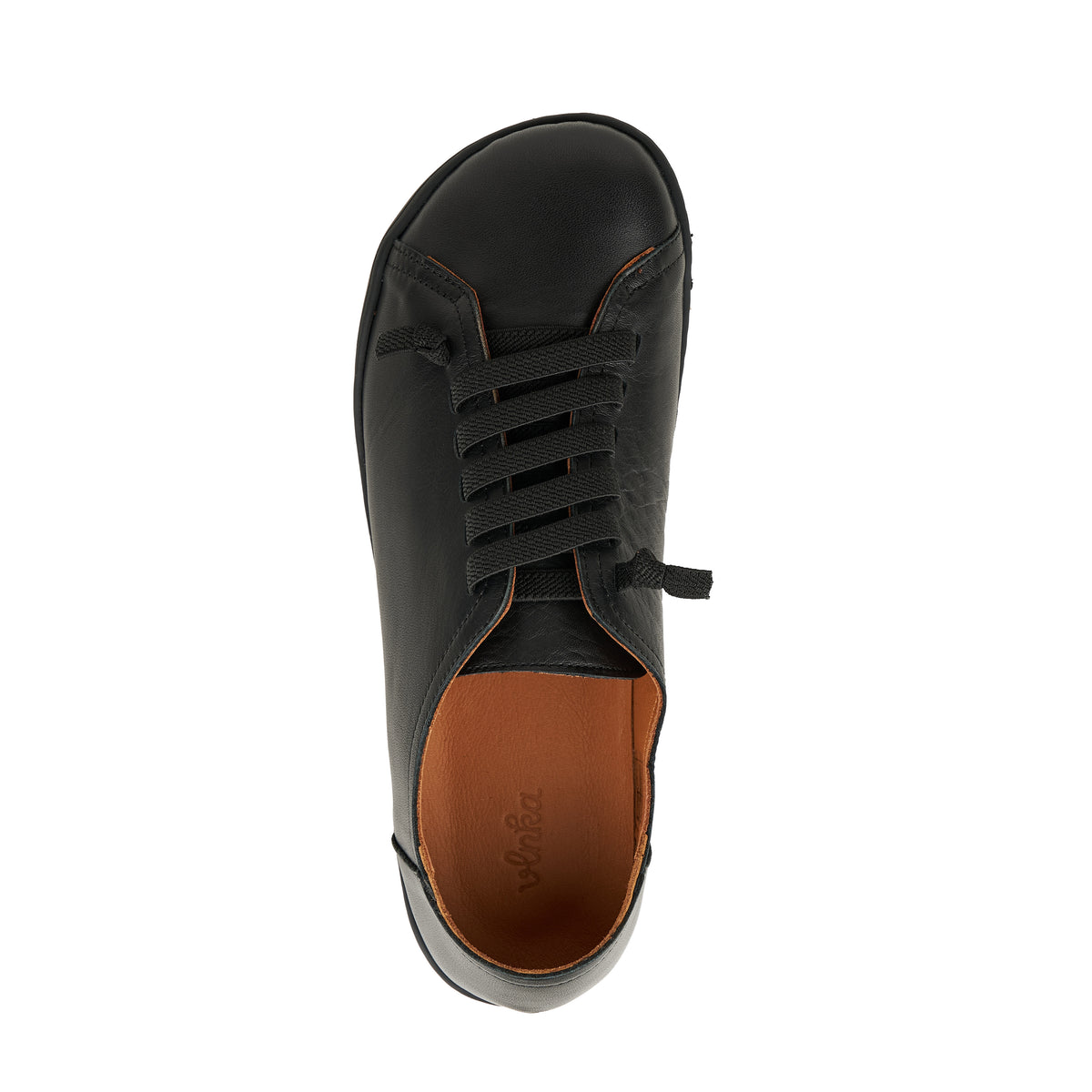 Barfota damsneakers i läder med resår Onyx svart