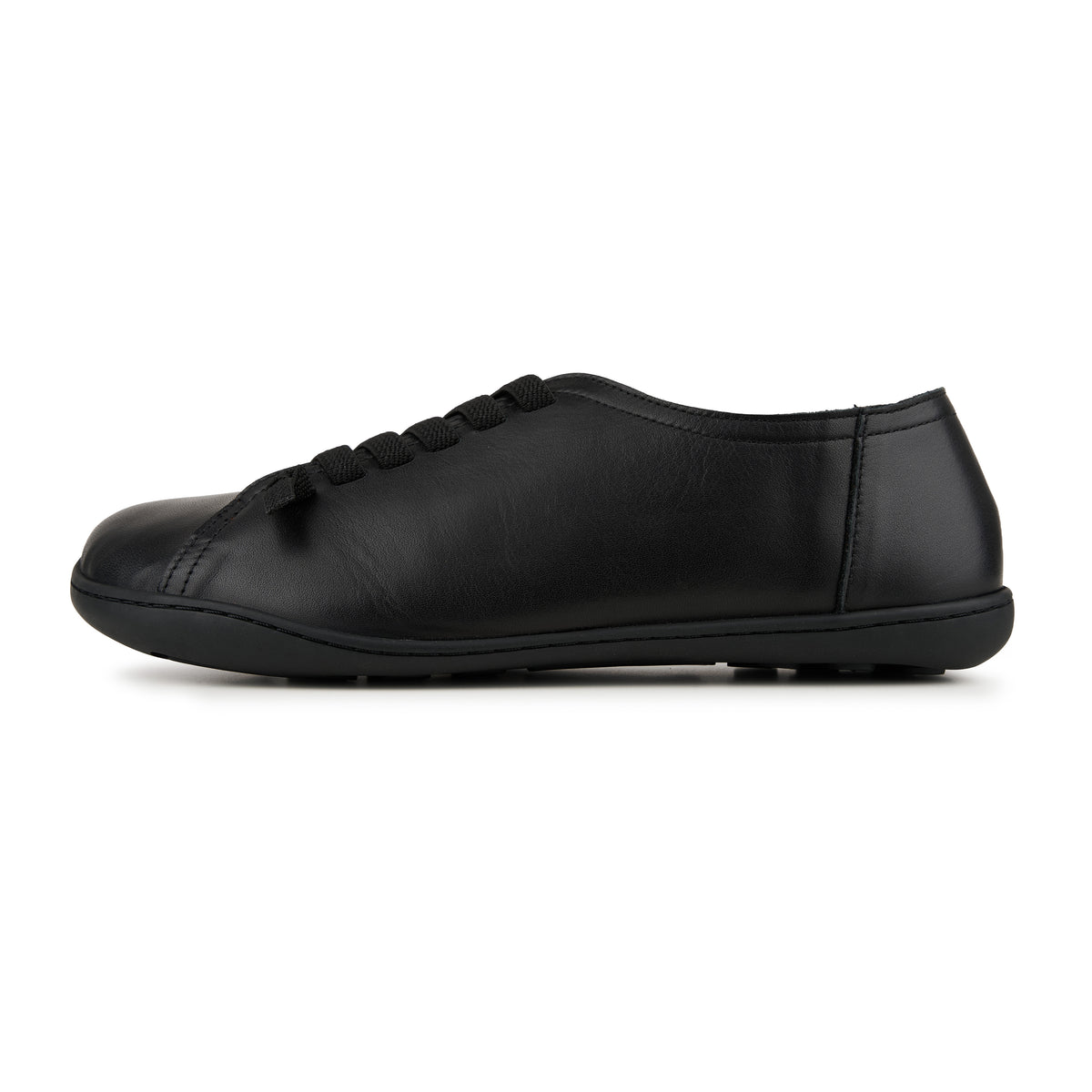 Barfota damsneakers i läder med resår Onyx svart