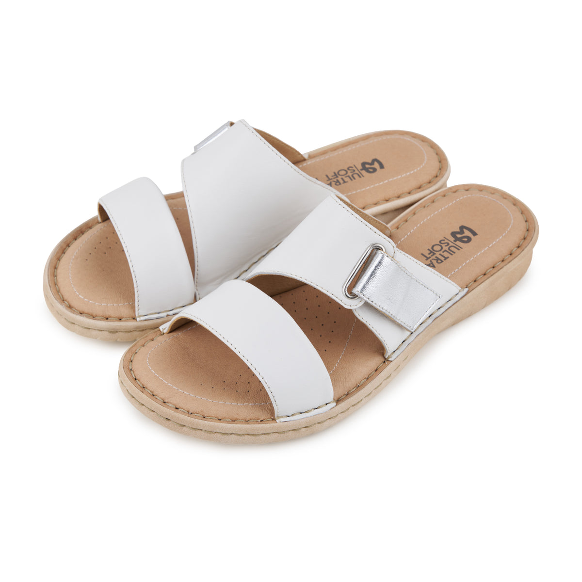 Damläderslip-in-tofflor Rosalie vit