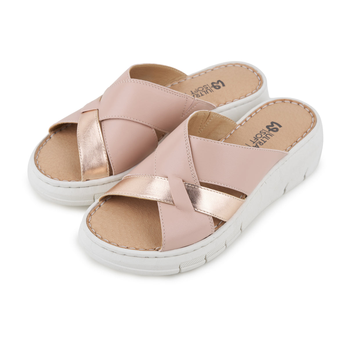 Damläder slip-in-tofflor Renata rosa