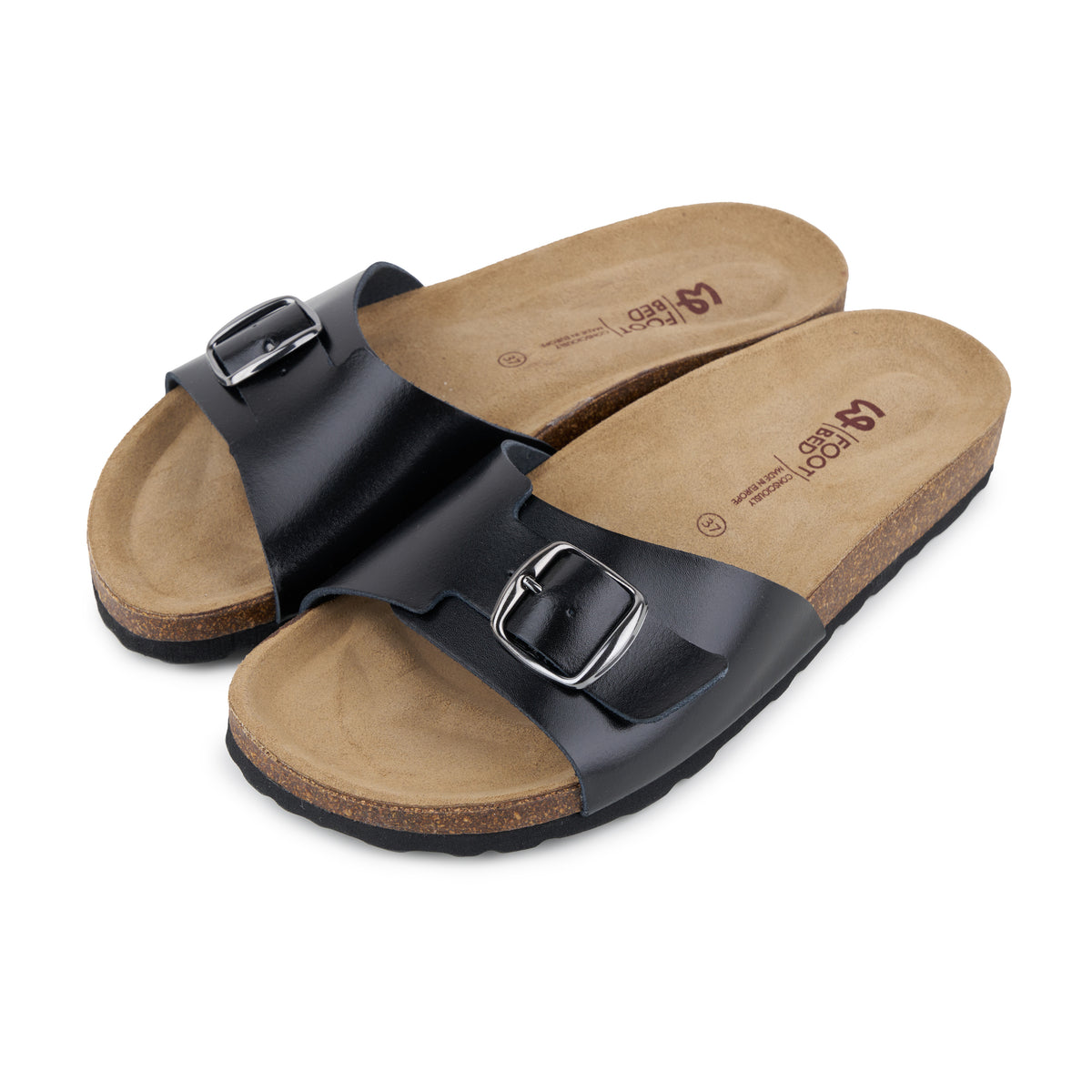 Dam anatomiska kork slip-in-tofflor Inka svart