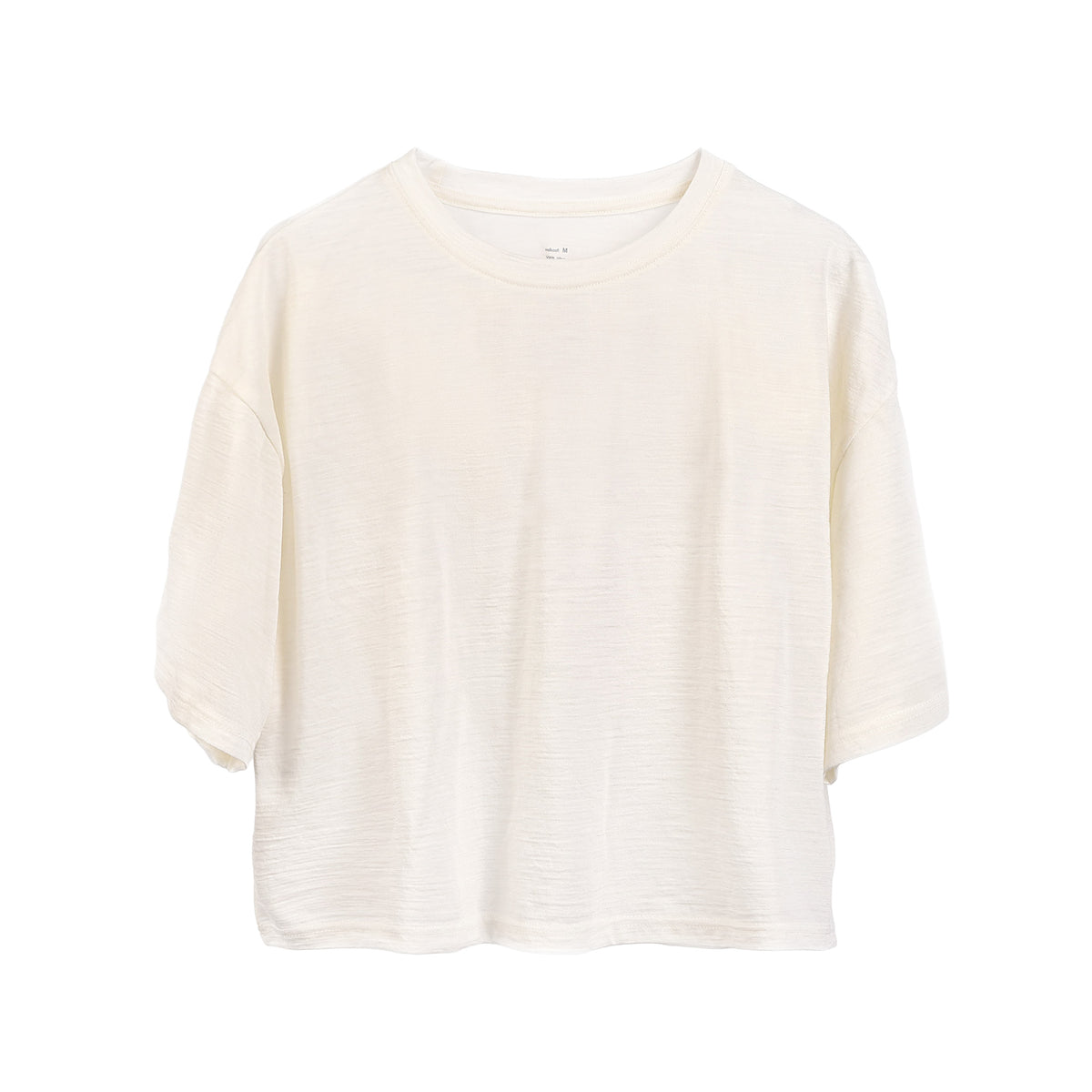 Damtröja merinoull med Tencel oversize kortärmad vit