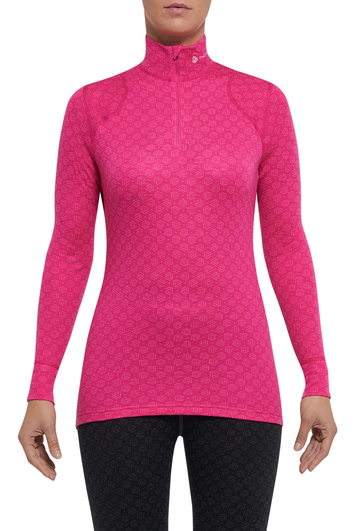 Damfunktionströja dragkedja merinoull XTREME Thermowave rosa