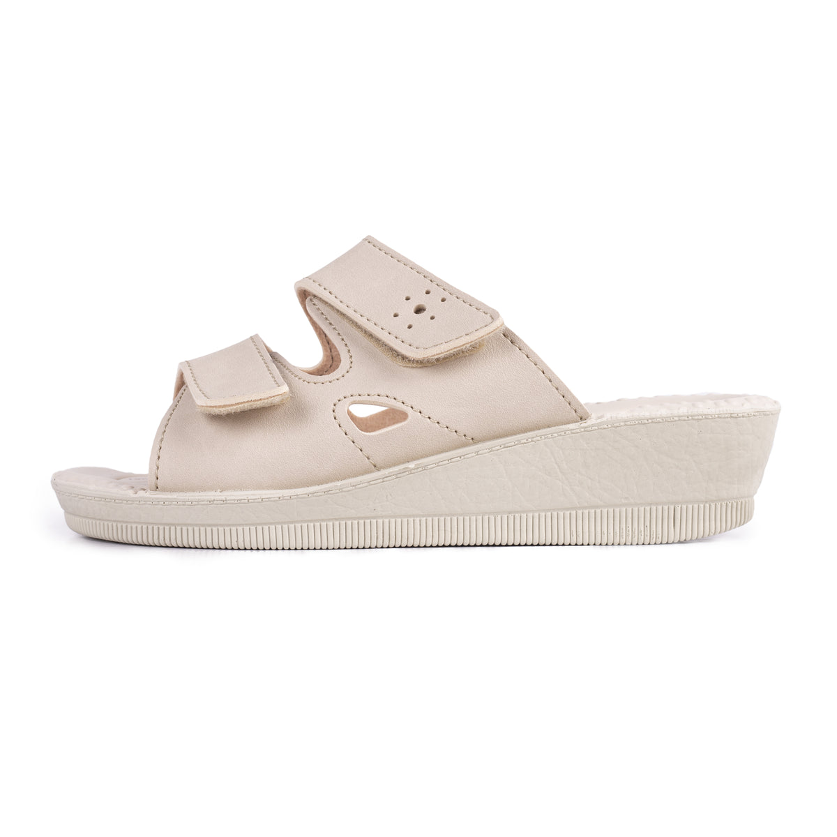Gel-slip-in-tofflor för dam med kilklack Milena beige
