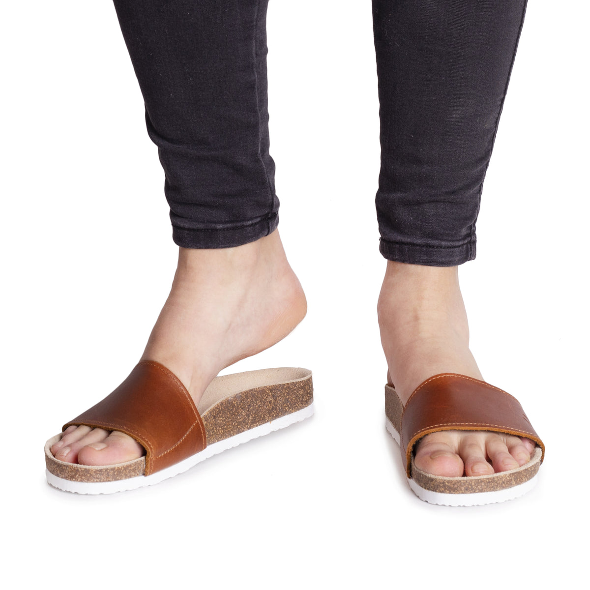 Dam kork anatomiska slip-in-tofflor Trepky brun