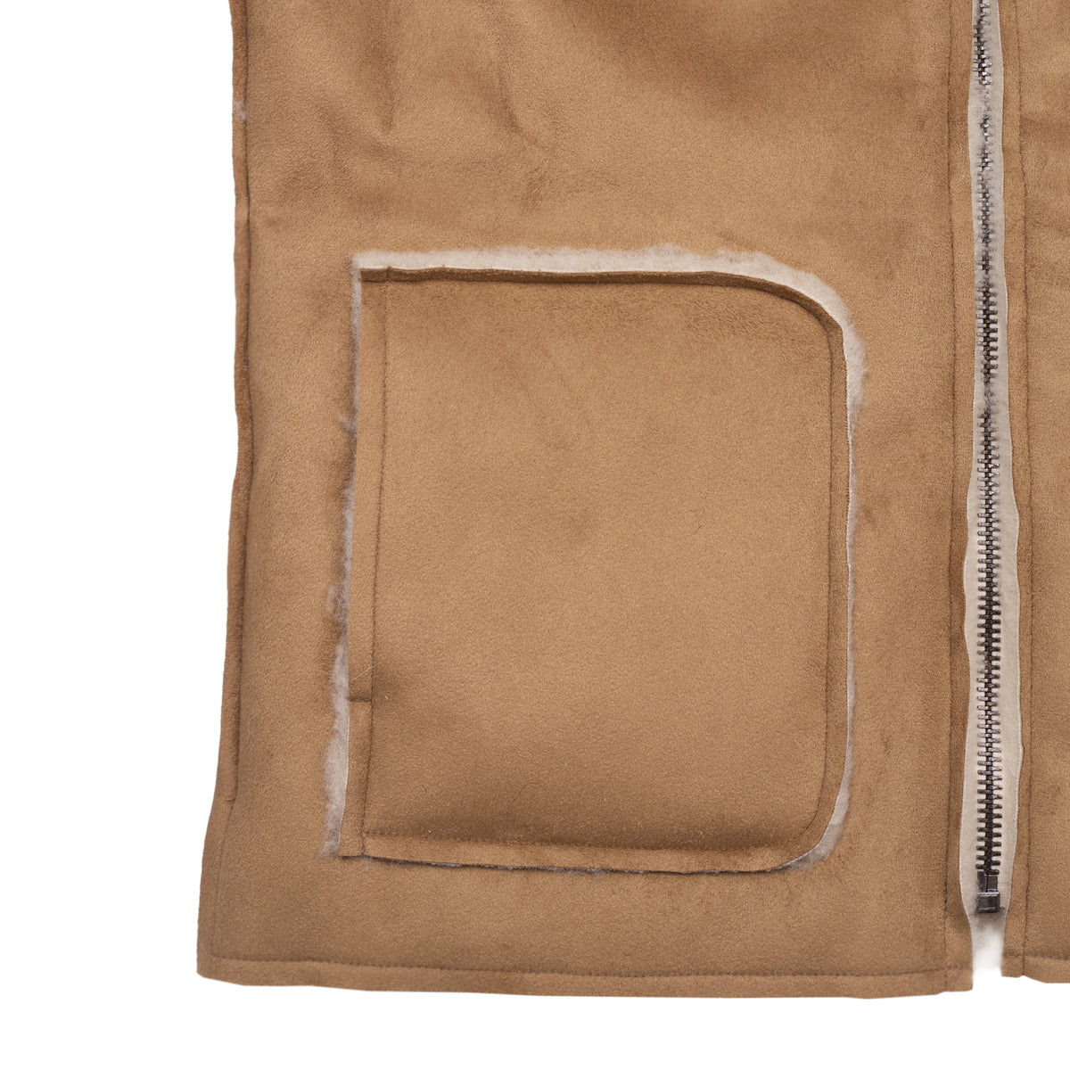 Väst av fårull velour brun