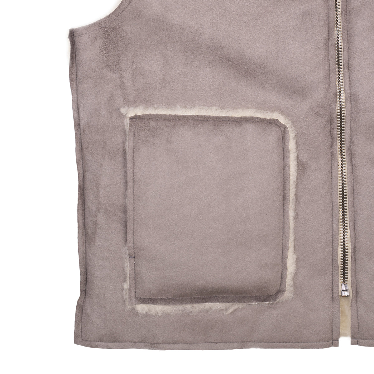 Väst av fårull velour grå